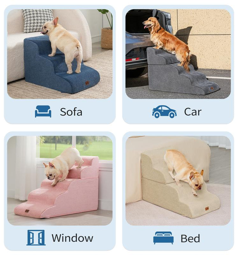Made4Pets Dog Stairs and Ramp for Bed 3-5 Step Non-Slip Pet Stairs Suitable for High Bed Climbing Universal Design for Dogs and Cats Outdoorfun - Home