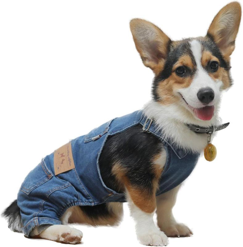 Dog Denim Jumpsuit Costumes Cat Pet Jean Overalls Clothes for Yorkie Bulldog Dog Denim Overalls,2025 Trendy Pet Denim Vests, Dog Clothes Outfits Outdoor