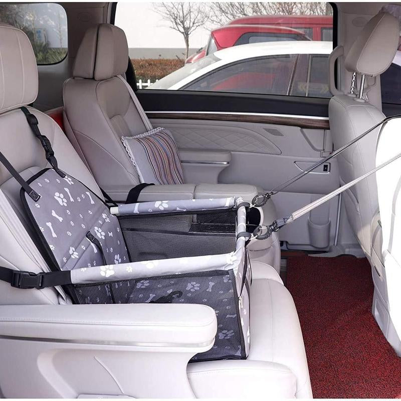 Pet Car Seat, Adjustable Pet Car Seat with Safety Leash, Pet Carrier for Small Dogs & Cats, Car Travel Accessories for Pet Owners
