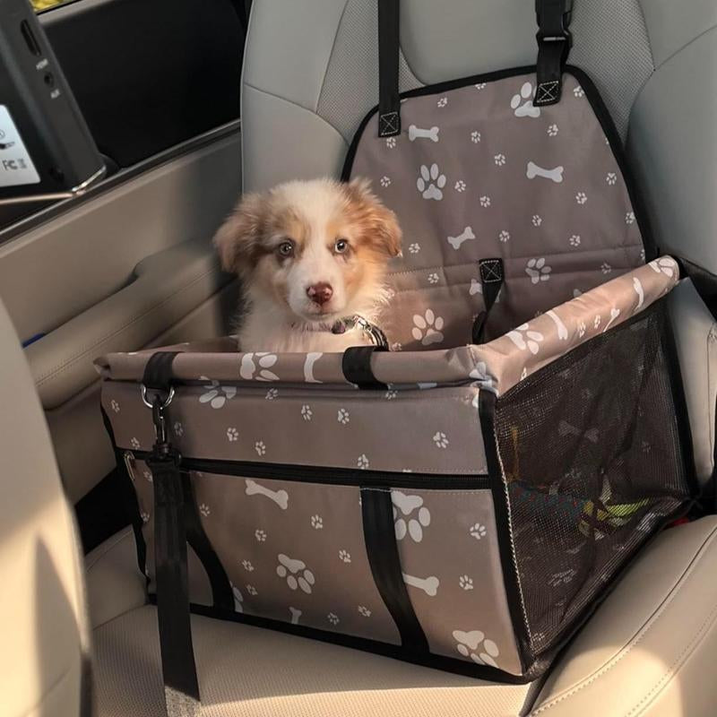 Pet Car Seat, Adjustable Pet Car Seat with Safety Leash, Pet Carrier for Small Dogs & Cats, Car Travel Accessories for Pet Owners