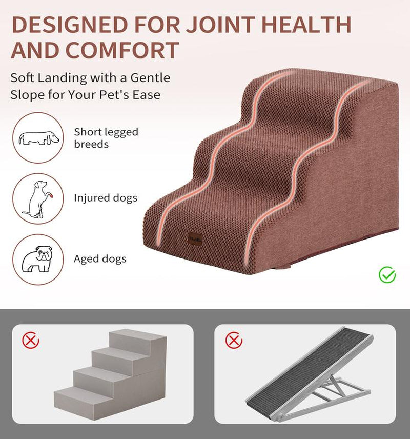 Made4Pets Dog Stairs and Ramp for Bed 3-5 Step Non-Slip Pet Stairs Suitable for High Bed Climbing Universal Design for Dogs and Cats Outdoorfun - Home
