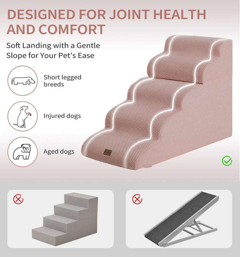Made4Pets Dog Stairs and Ramp for Bed 3-5 Step Non-Slip Pet Stairs Suitable for High Bed Climbing Universal Design for Dogs and Cats Outdoorfun - Home