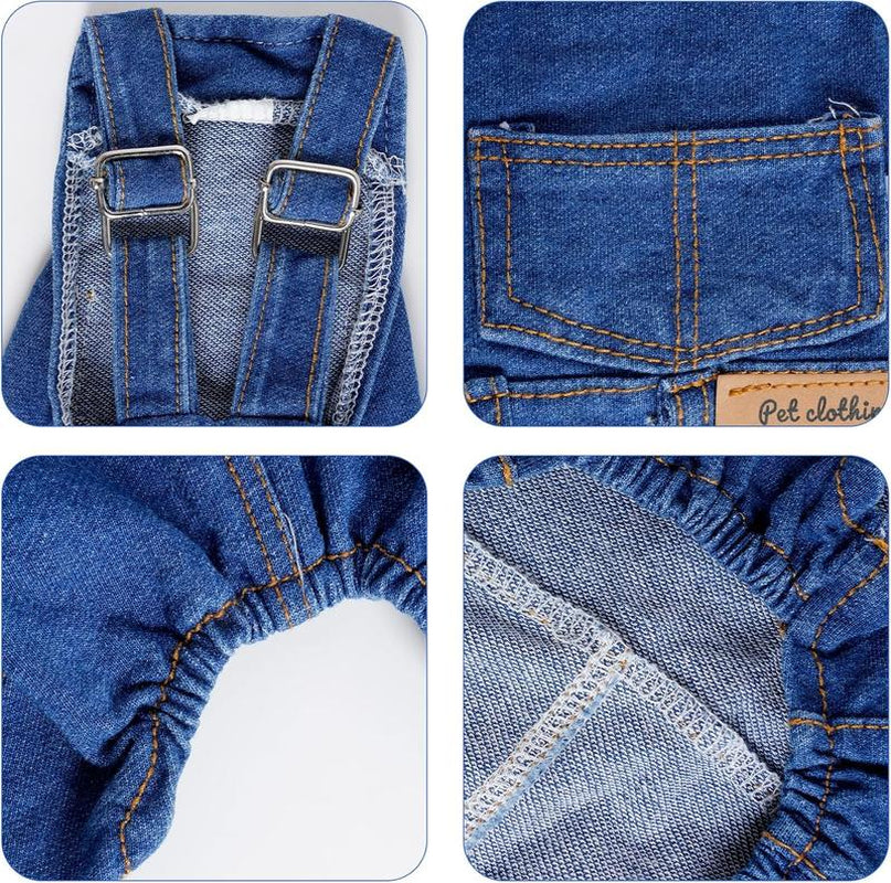 Dog Denim Jumpsuit Costumes Cat Pet Jean Overalls Clothes for Yorkie Bulldog Dog Denim Overalls,2025 Trendy Pet Denim Vests, Dog Clothes Outfits Outdoor